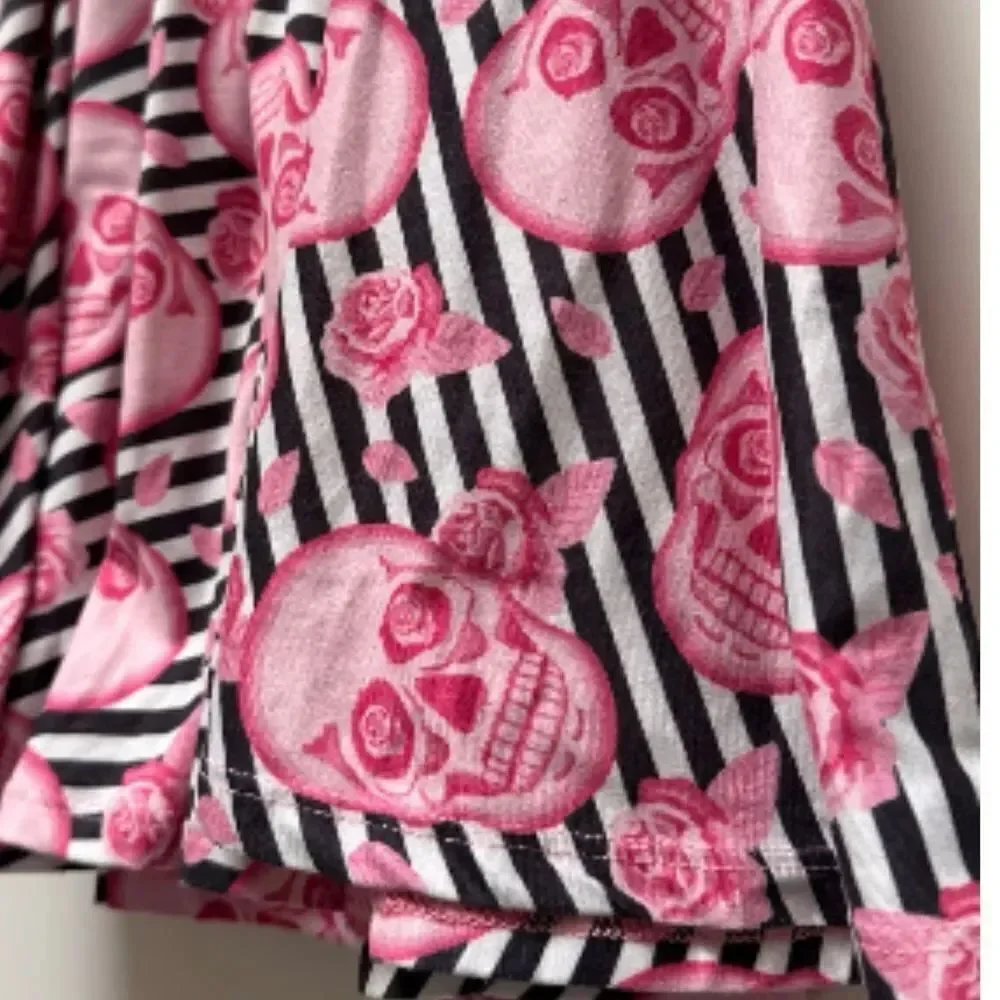 Dot Dot Smile Pink Skull Twirl Dress